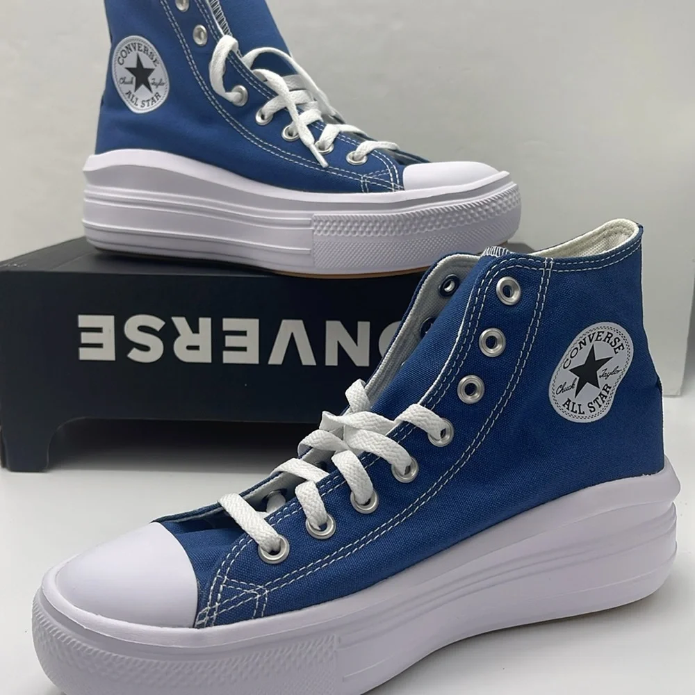 Converse WMNS High-Top Platform Sneakers A09395C CTAS MOVE HI ARMOR BLUE/WHITE